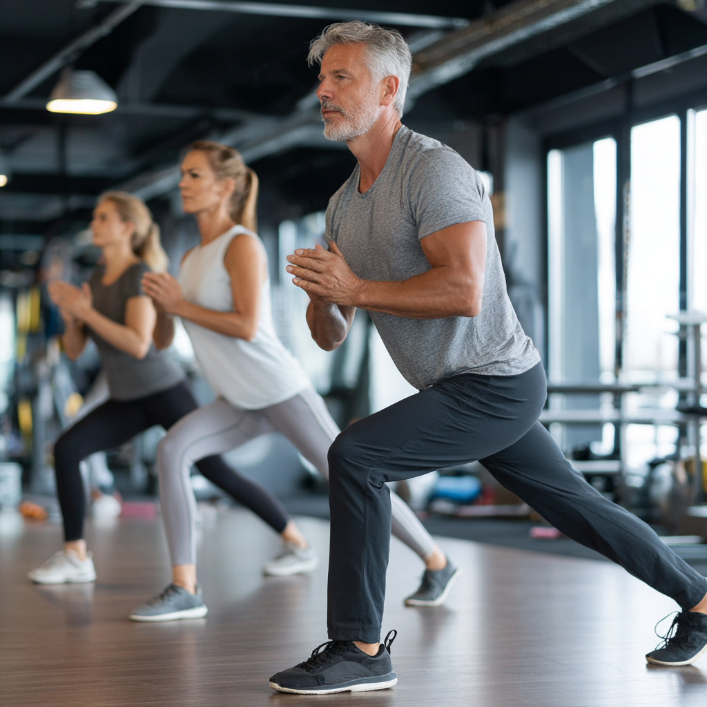 Ukrainian adults performing back strengthening exercises with proper form and technique